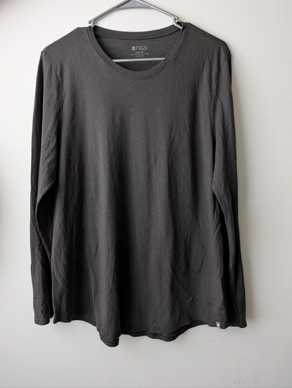 Figs Gray Super Soft Pima Modal Long Sleeve T-shirt